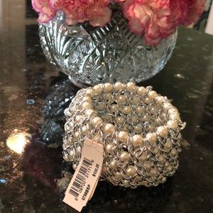 Silver & Pearl braided bracelet